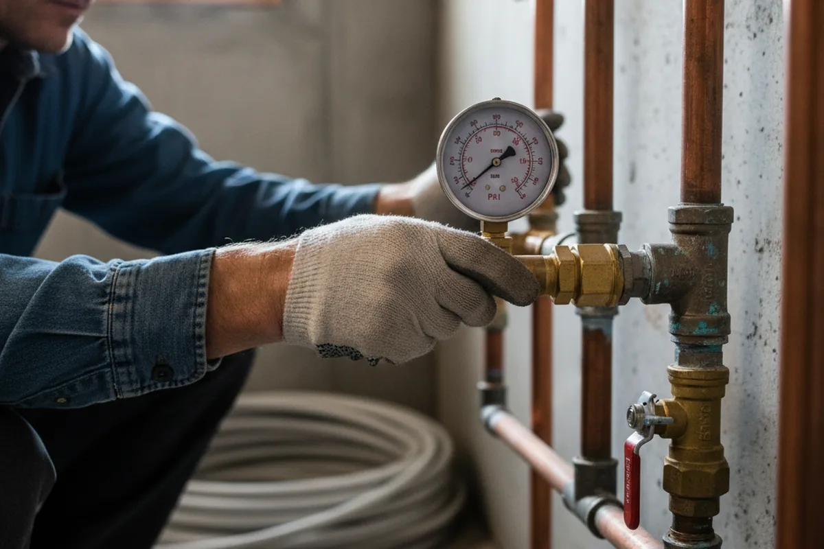 Pressure testing a repaired line during Water Line Repair in Stillman Valley